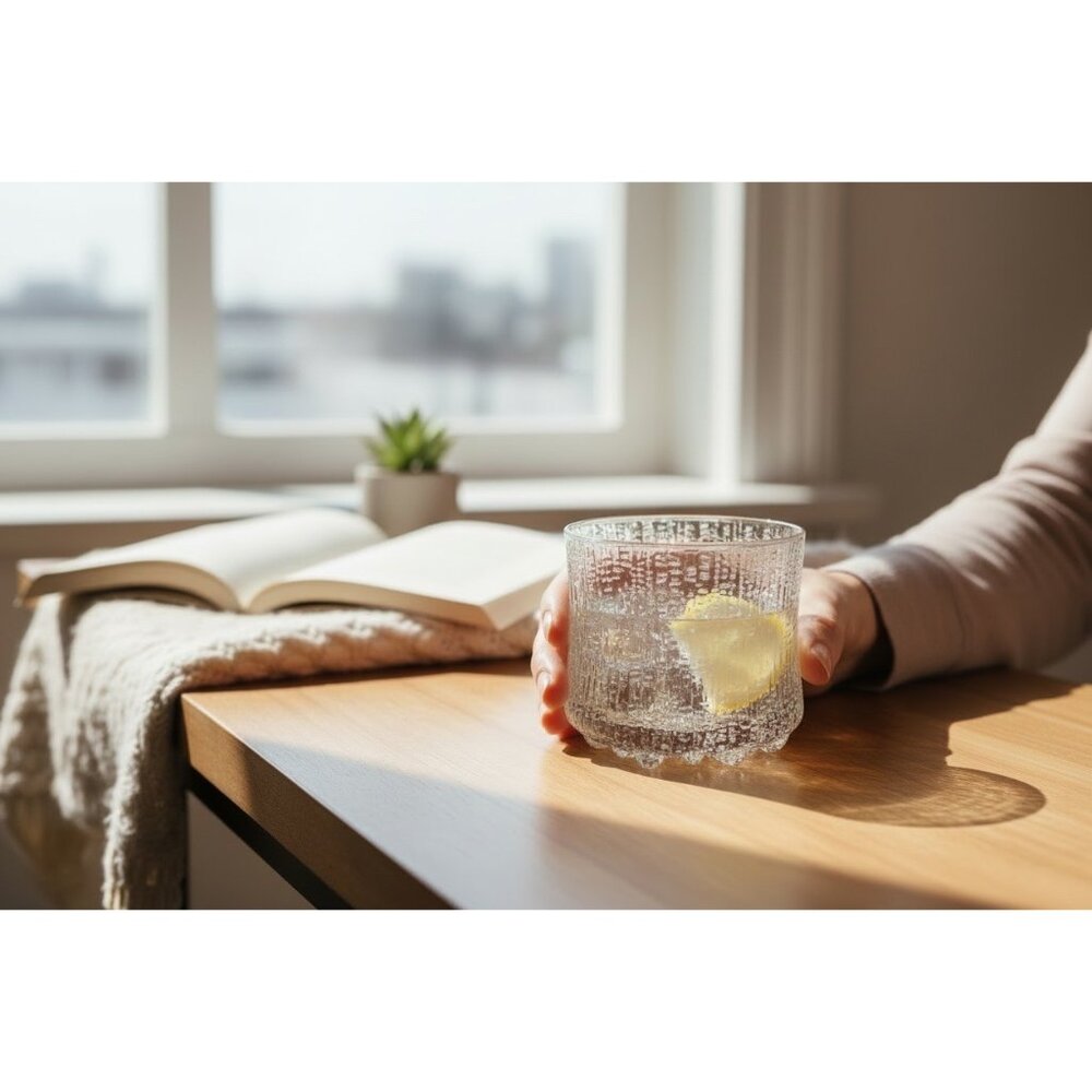 Vintage Iittala Ultima Thule Double Old Fashioned Glass Tapio Wirkkala MCM Pair